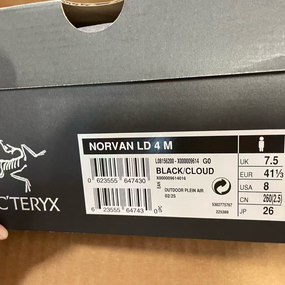 Arc'teryx Norvan LD 4 M in Black and Cloud